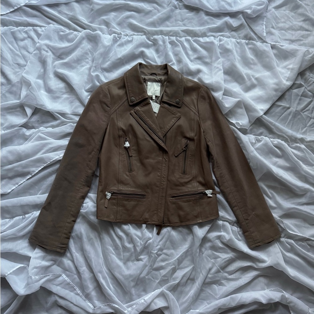 Joie Lambskin Leather Moto Jacket - Picture 2 of 15